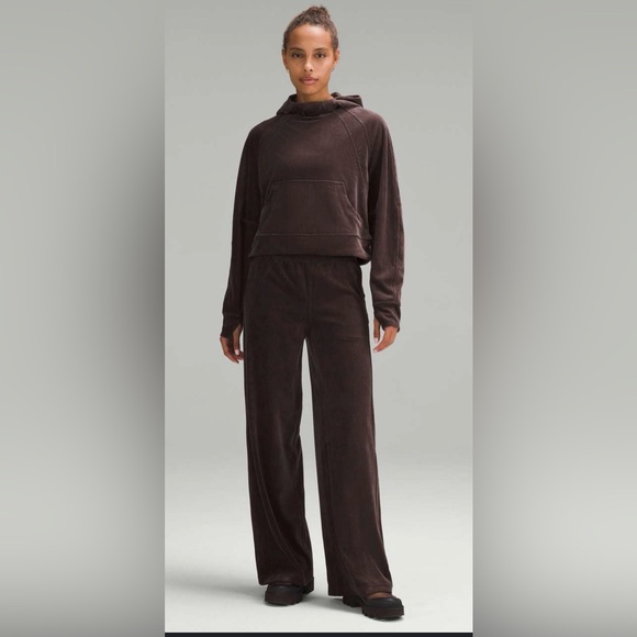 lululemon athletica Sweaters - Lululemon Scuba Oversized RibHoodie & Wide Leg -Velvet Cord Pant Set - Espresso